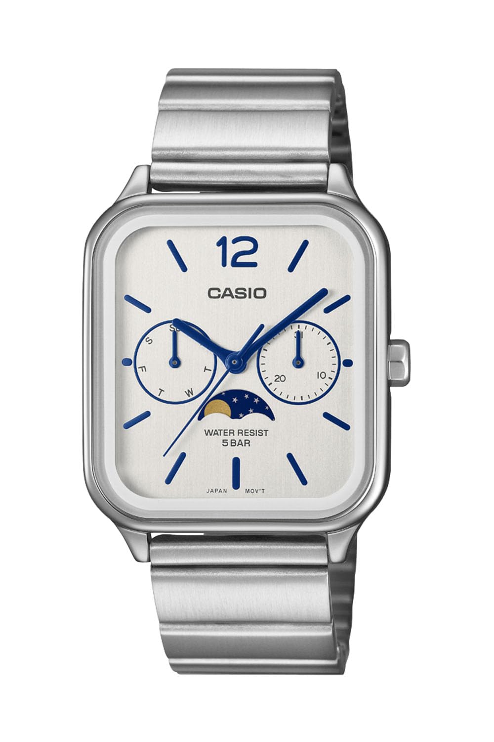 

Часы Casio Collection с индикатором фазы луны белого цвета, MTP-M305D-7AJF, мужские, белый