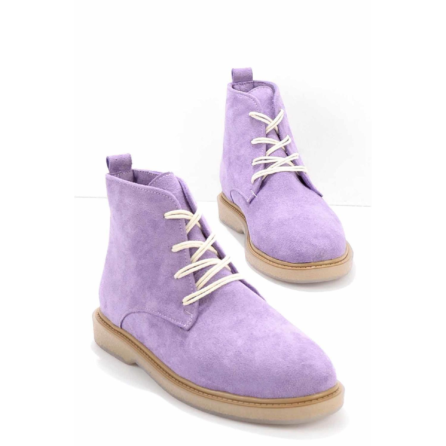 

Сиреневые замшевые женские ботинки 39 чёрный