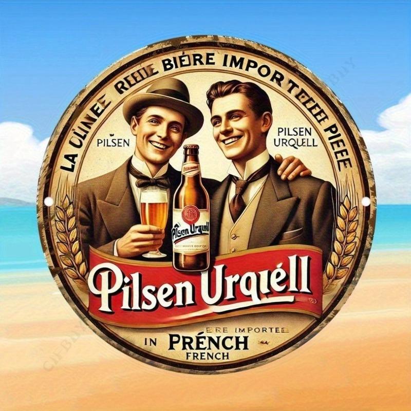 Hexenbesen Halloween Schild, Runde Aluminium Wandplakette 20x20cm