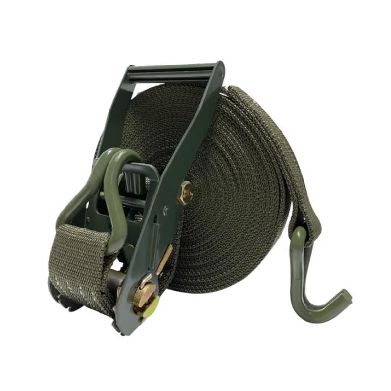 Military Green Cargo Lashing Strap with Double Hooks
