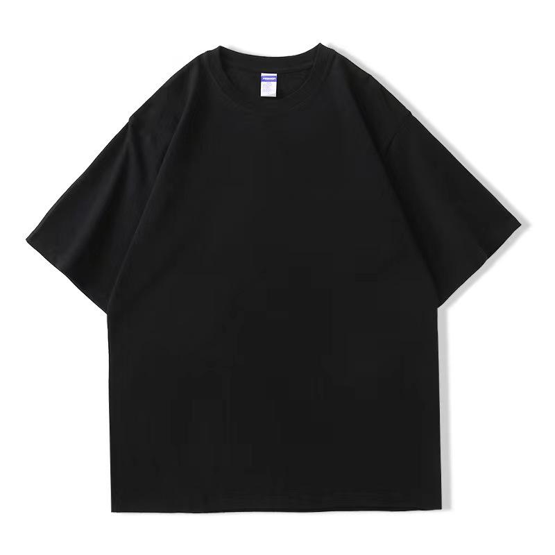 260g Unisex Pure Cotton Loose Fit Double Yarn Drop Shoulder Half Sleeve T-Shirt