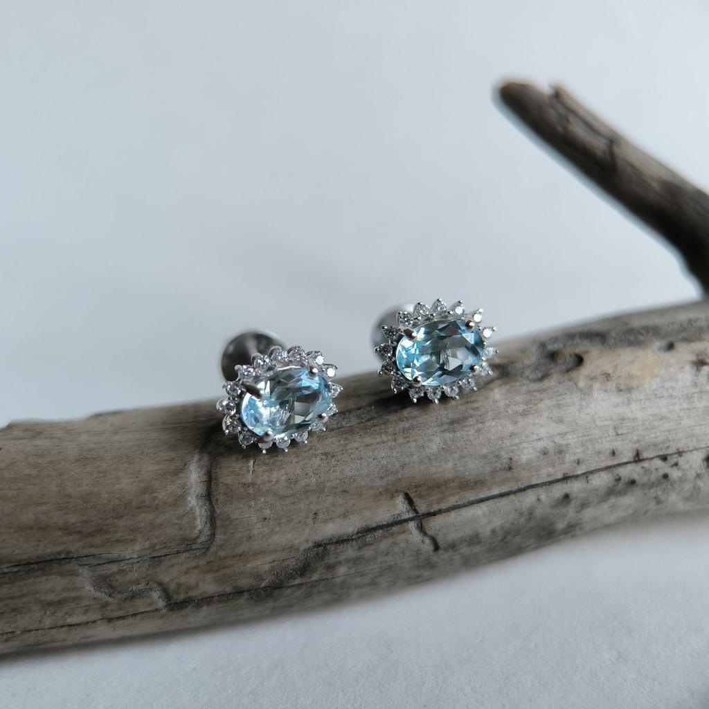 Silver Earrings with Natural Topaz 2.302ct (2188483)