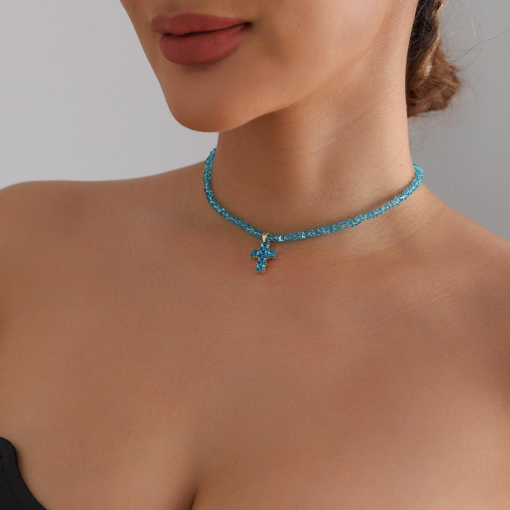 Versatile Triangular Crystal Crosses Pendant Necklace Perfect For Daily Activities Special Occasions And Gift Giving