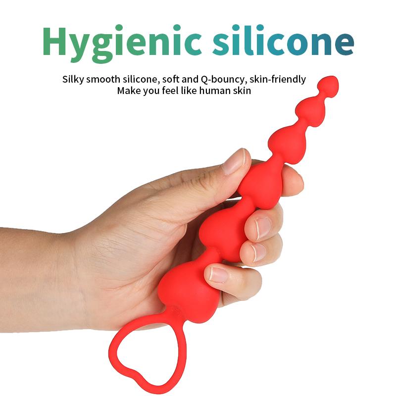 Heart Beads Soft Anal Plug Anus Toys Big  Balls Silicone G-Spot Stimulating Butt Plugs Adult Sex  Couple Sexy