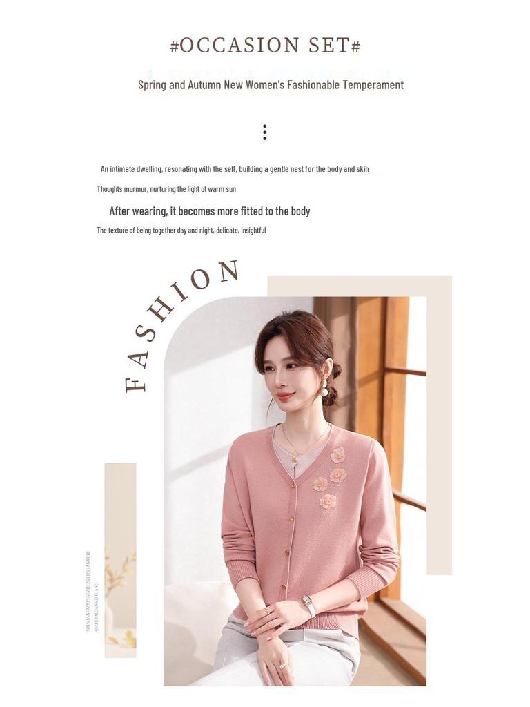 Elegant Spring Knit Top for Middle-Aged Women: New 2026 Style for Moms