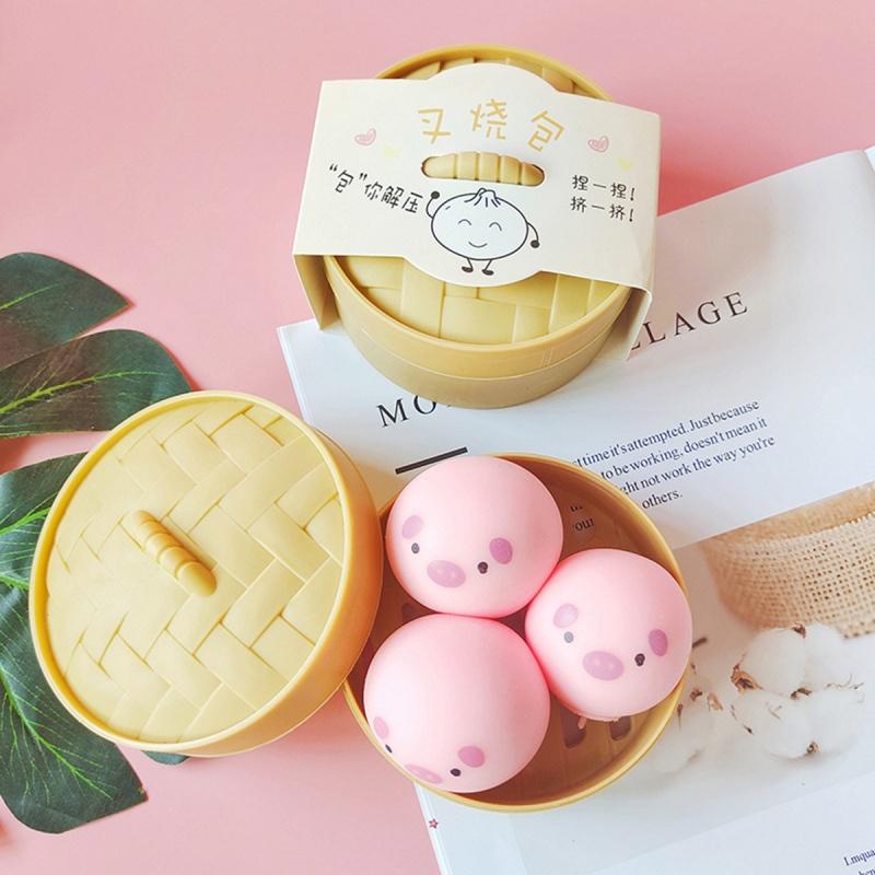 

Cute Pig Panda Dumpling Squishies Toy With Steamer, Squishy Dough Ball Party Favor Stress Relief Gift, Kawaii Food Squeeze Toys (As shown-14276)-