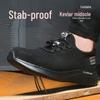 Men's Summer Flyknit Steel Toe Work Shoes, Breathable and Anti-Smash with Solid Sole