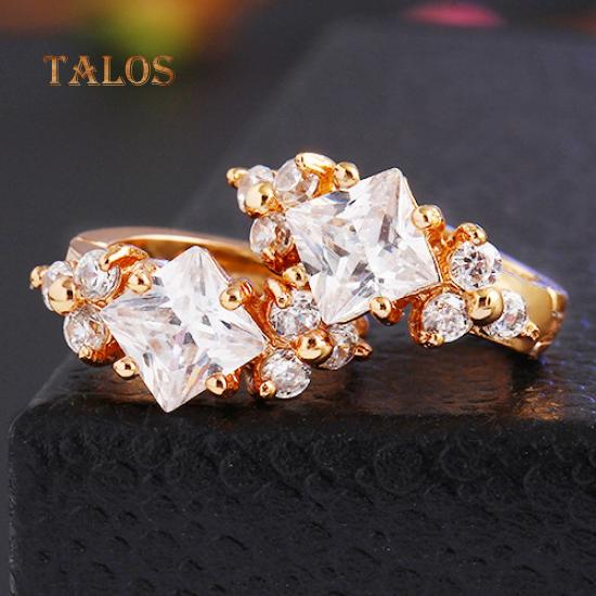 Luxury Shining Cubic Zirconia Hoop Eardrop Huggie Earring Jewelry Charm