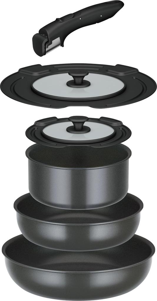 Thermos Durable Series Detachable Handle Frying Pan Set DA IH Compatible Gray GY 6-Piece KSD-6A