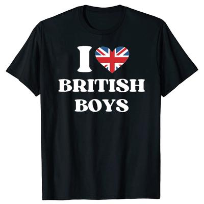 Lustige Ich Liebe Britische Jungs Grafik T-Shirts Herren Damen Reine Baumwolle Humor Streetwear T-Shirt Kurzarm Unisex Lockere Kleidung