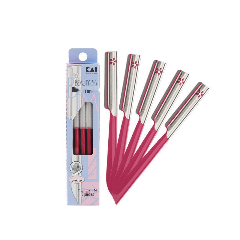 

Kai Anti-Scratch Safety Eyebrow Razor Set - 5 pcs, Beginner-Friendly.
