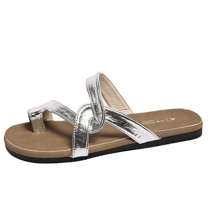 Shoes Wear Sandals Versatile Slippers Women's Shoes Women's 2025 Female Summer Models Set Toes Step On Thick Soles New Models