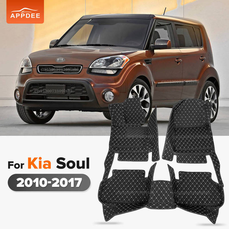 Car Floor Mats For Kia Soul 2010 2011 2012 2013 2014 2015 2016 2017 Auto Foot Pads Carpet Cover Interior Accessories