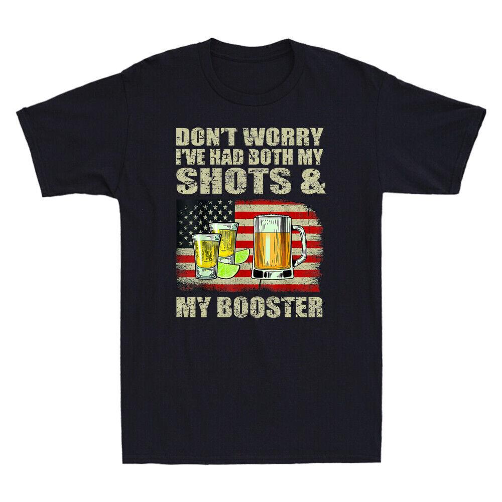 Don t Worry I ve Had Both My Shots And Booster Funny Vaccine Distressed T-Shirt L