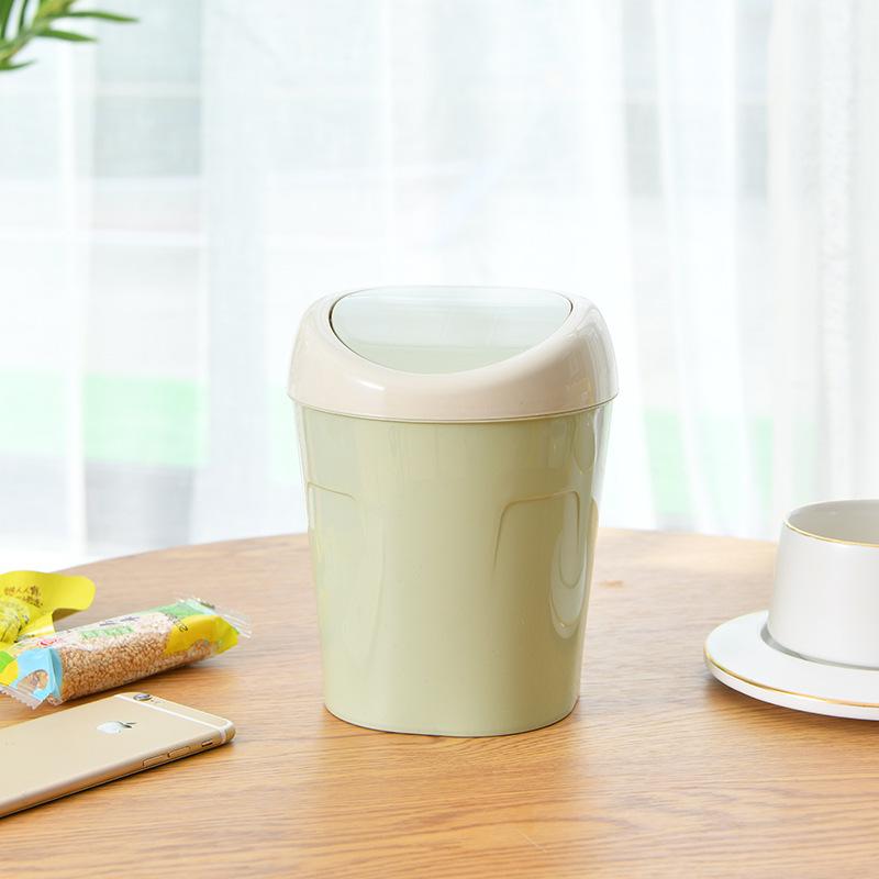 Compact Nordic Flip-Lid Trash Can for Kitchen & Living Room