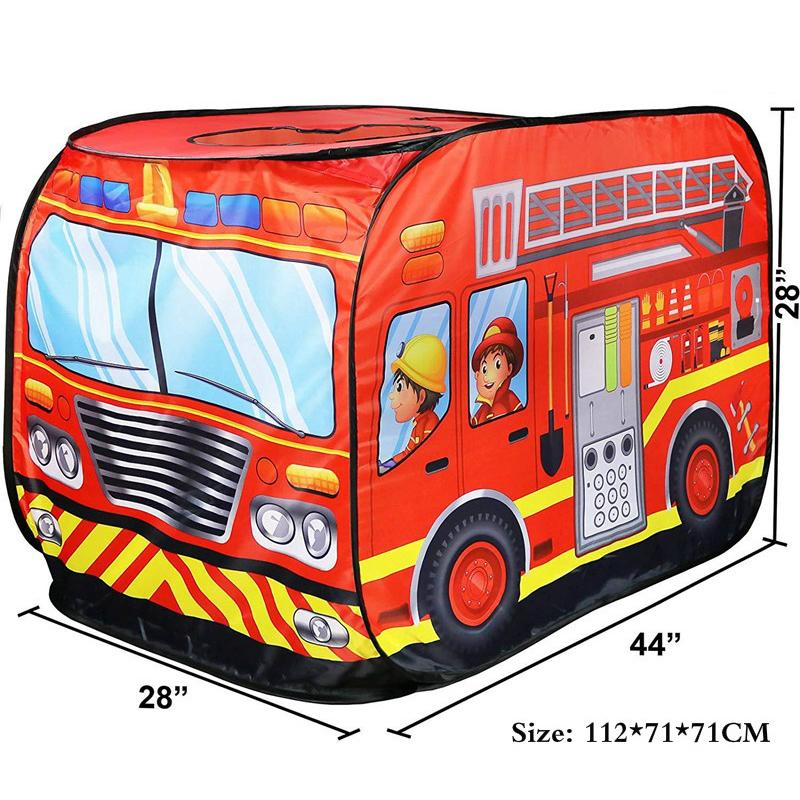 Tenda de Brincar Casa de Jogo Caminhão de Bombeiros Ônibus da Polícia Dobrável Pop Up Brinquedo Casa de Jogo Brinquedos para Crianças Tenda Sorvete Combate a Incêndios Casa Modelo