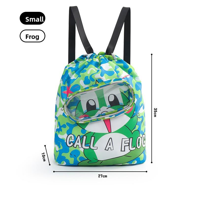Children's Waterproof Storage Bag with Wet and Dry Separation, Portable Cartoon Backpack for Boys and Girls, Travel Storage Bag