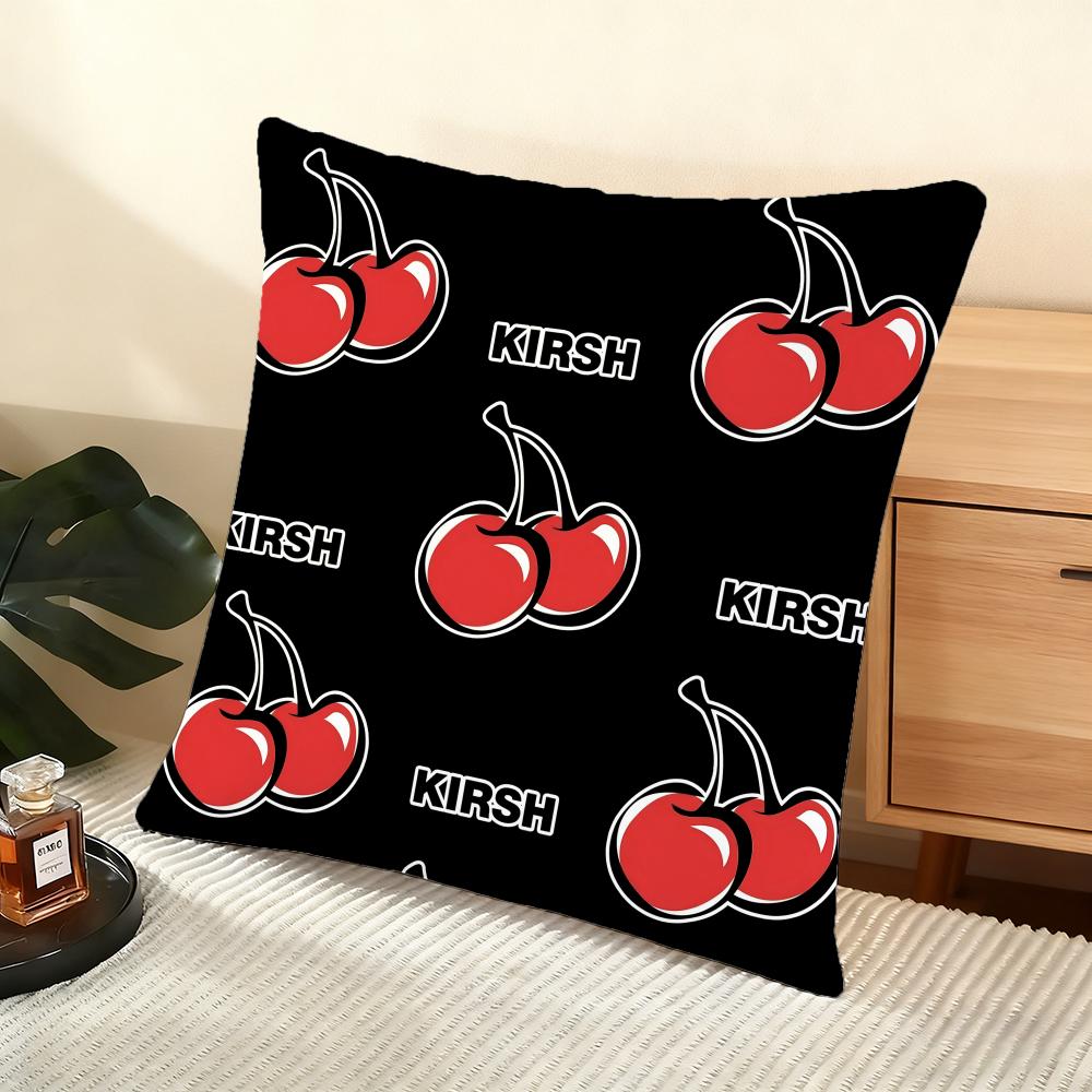 Brand K-Kirsh Cherry Cushion Cover Soft Short Plush Pillow Cover Smooth Cozy Texture Aesthetic Cushion Case Home Decor
