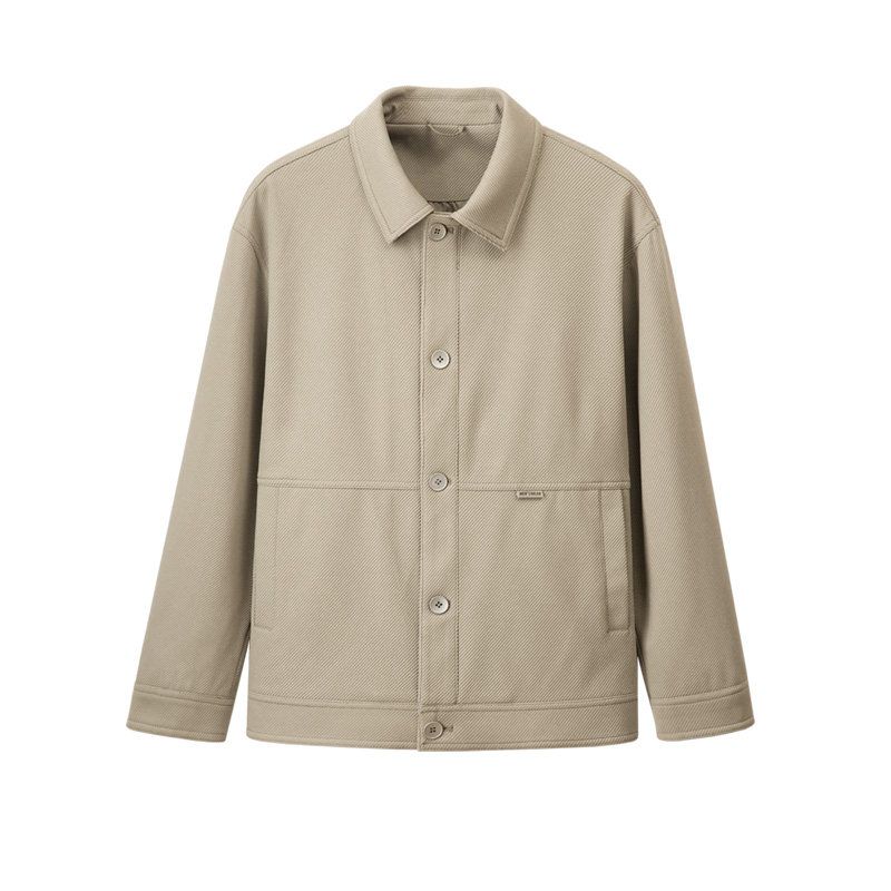 Thousand Paper Cranes Men's Clothing 2025 Autumn New Solid Color Jacket Men's Casual Fashion Workwear Coat Top 2362