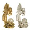 Angel Sculpture Craft with Solar Light Resin Angel Ornament Flower Fairy Angel Statue for Lawn Decoration Balcony Yard Art Home