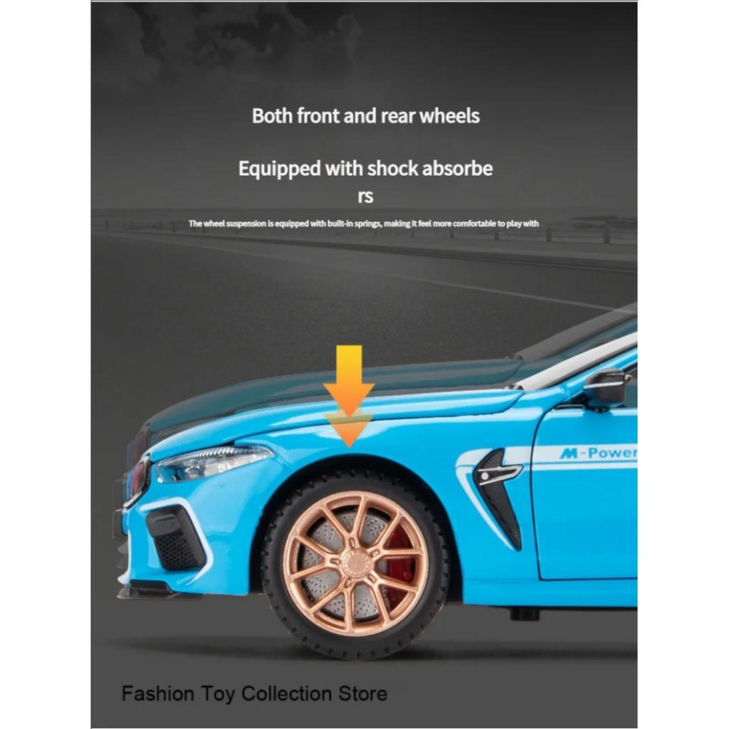 1/32 BWM-M8 Alloy Car Model High Simulation Diecasts Toy with Sound and Light Pull Back Vehicles Decoration Toys for Kids