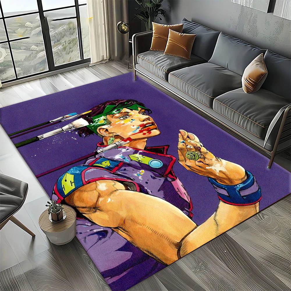 Cartoon J-JoJo B-Bizarre Anime Adventure Carpet Rug Art for Room Decor Home Bedroom Sofa Gift Kids Area Rug Non-slip Floor Mat