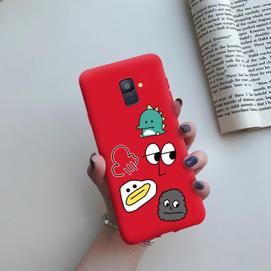 Love Heart Case For Samsung A6 2018 Cover A600F Silicon Tpu Phone Case For Samsung Galaxy A 6 A6 Plus 2018 A605F Case Cat Cactus