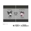 MORIPiLO Sanrio Blackout My Melody and Kuromi Connecting Art Set of Cute Sanrio Midnight Black Makura no Morishita Curtains, (Picture Pattern,