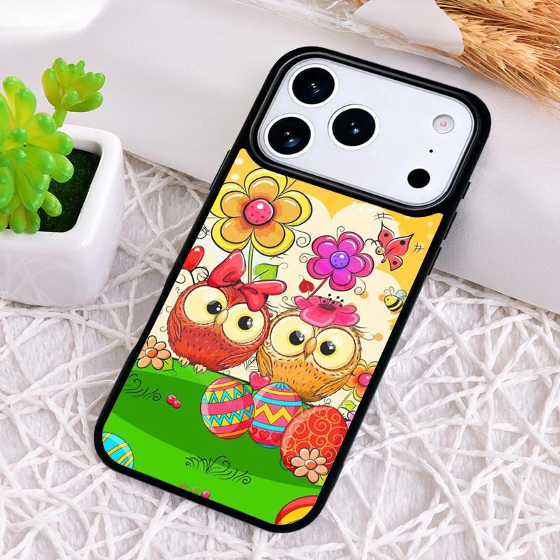 Cute Cartoon Owl Phone Case for iPhone 17 Air 16 15 11 12 14 13 Pro Max Shockproof Cover