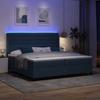 LED Box Spring Bed with Mattress Blue 200 X 200 Cm Fabric