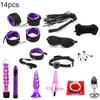 Plush Handcuffs Restraints Bondage Condom Dildo Choker Couples Sex Tool Set