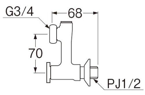 SANEI Benly Eccentric Pipe with Drain, U3-80X-70, Flow Control, Built-in Strainer, Cold Climate Model