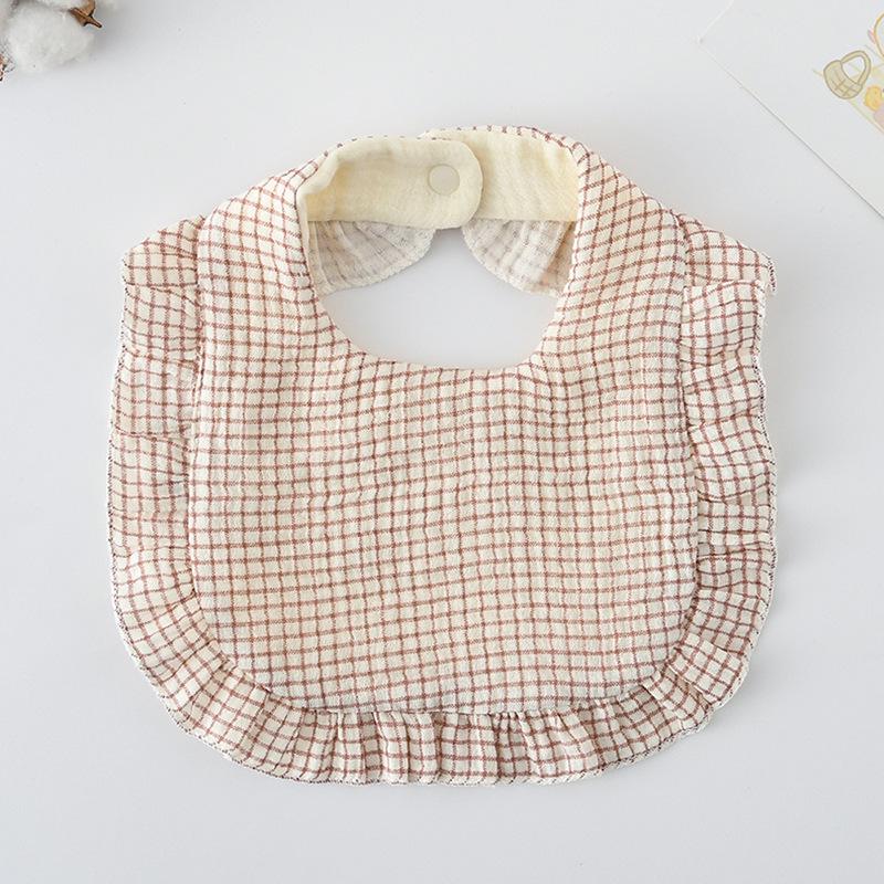 Ruffle Baby Drool Bibs: Pure Cotton Printed Lace Bibs
