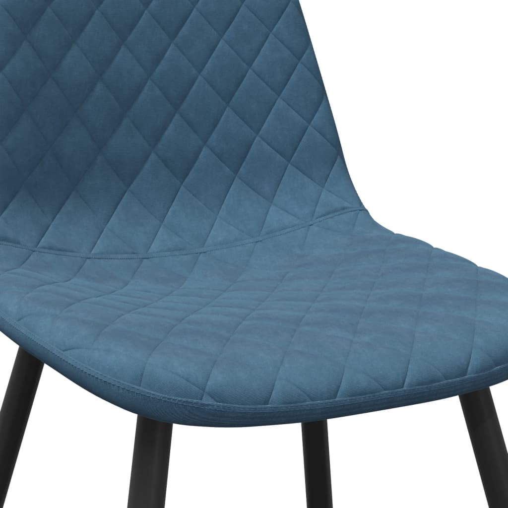 Dining Chairs 2 Pcs Blue Velvet