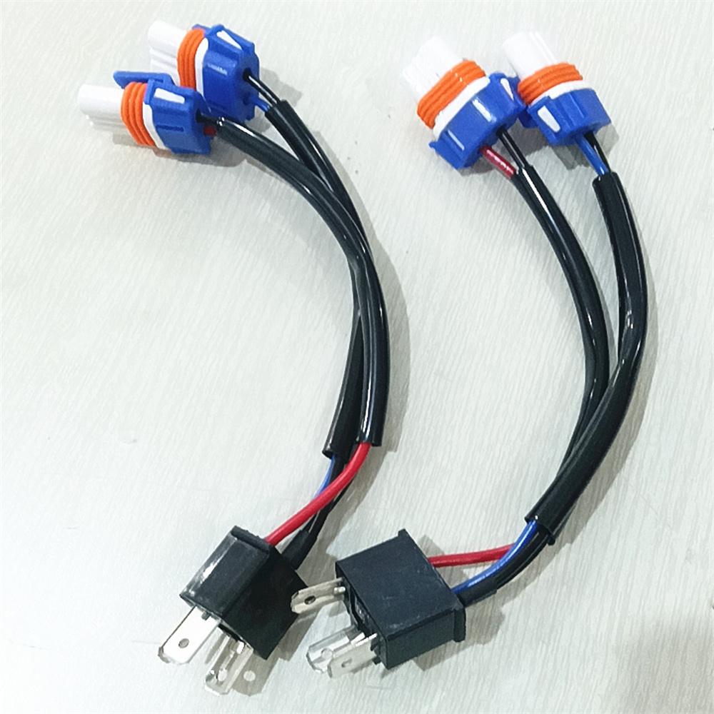 2x H4 to 9005 Headlight Bulb Conversion Wiring Harness Ceramic Plug Adapter 100W