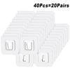 2-40PCS Self Adhesive Double-sided Hook Snap Button Multi-Purpose Hooks Strong Transparent Suction Cup Wall Holder Wall Hooks