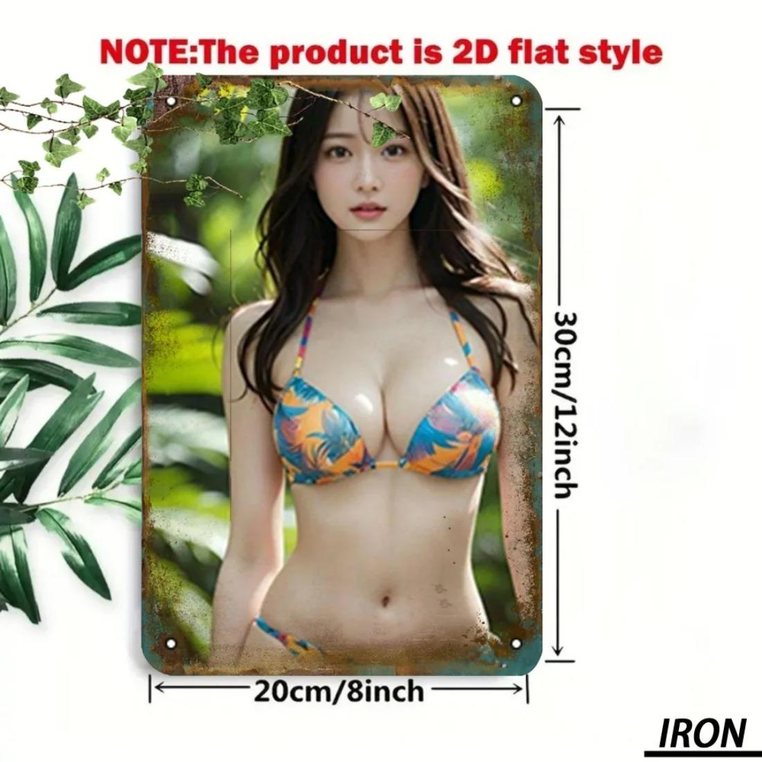 

Vintage Metal Wall Art 8x12 Inch Floral Tropical Retro Sign Durable Home Decor for Bedroom Living Room Office 20x30cm