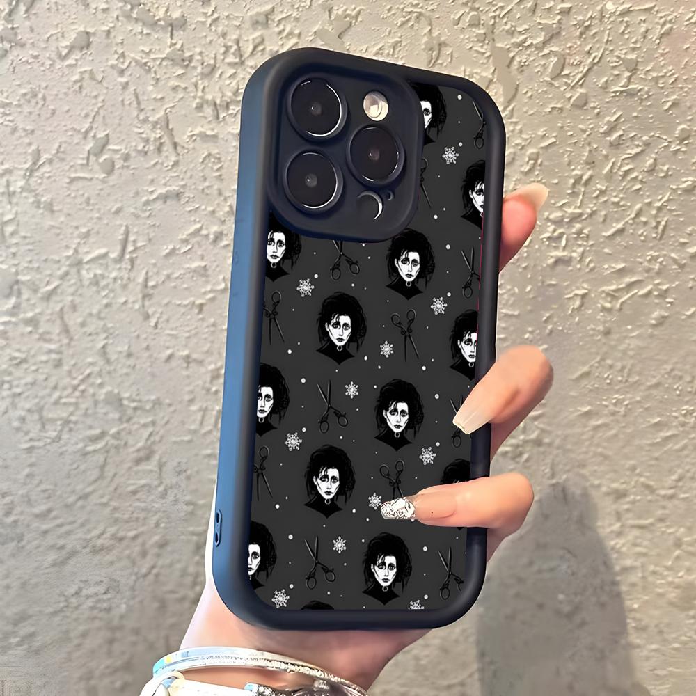 Retro Edward Scissorhands Phone Case For IPhone 17 Pro Max 16 15 14 Pro Max IPhone 13 Pro Max 11 Plus Silicone Cover
