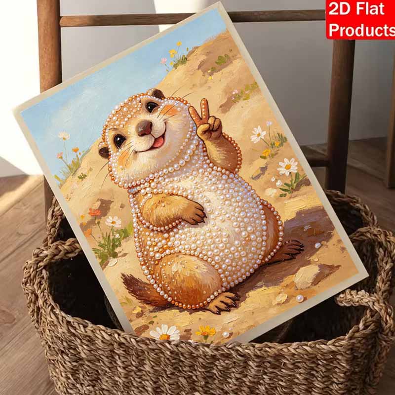 Pearl Painting Kit Cute Prairie Dog Animal DIY Handmade Home Decoration Painting