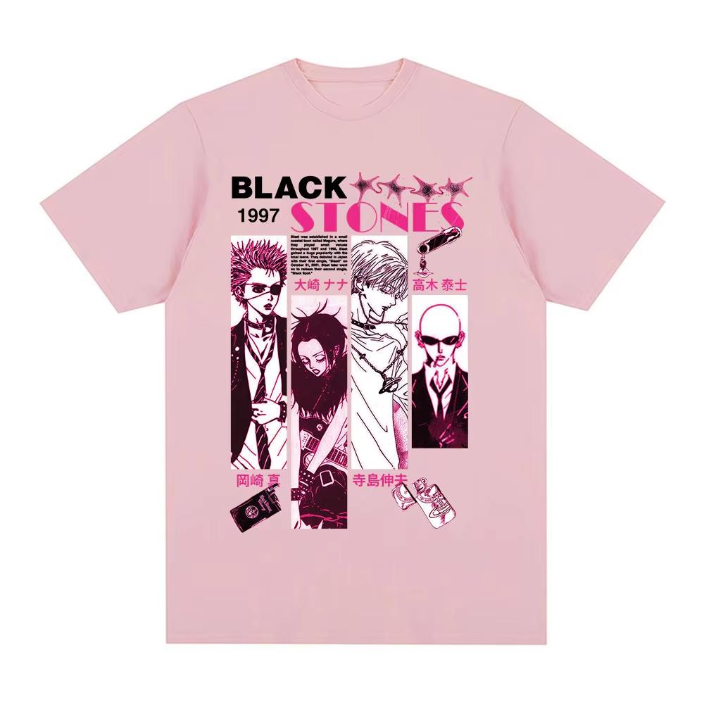 Anime Nana Osaki Černé kameny grafika Bavlna Y2k Tričko dámské Pánské Letní prodyšné Japonská Manga unisex Krátký rukáv