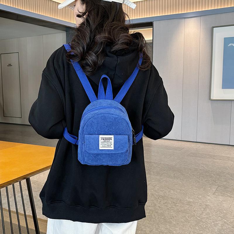 Schoolbag Mini Ladies Backpack 1011 New Retro Velvet Travel Small School Bag Korean Edition Fashion Casual Commuter Backpack