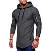 Slim Gym Mens Fit Hoodie Long Sleeve Muscle Tee Tshirt Tops Sweatshirt Blouse