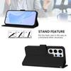 For Samsung Galaxy S24 Ultra Case Solid Color Wallet Leather Phone Cover with Strap