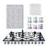 Chess Silicone Mold with Chess Board + Chess Pieces + Round Pieces Epoxy Resin Soft Mold Handmade DIY Resin Craft Silicone Mold Mold Clay Tools