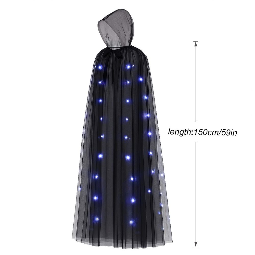 Vintage Overcoats Lace-up Vintage Hooded Cape Creative Gift LED Halloween Hooded Cloak