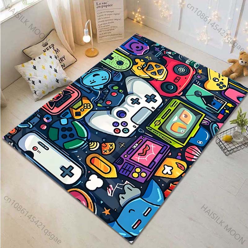 Multiple Sizes Gaming Devices Retro Elements Carpet for Living Room Bedroom Sofa Home Decor Rus Non-slip Floor Mat Luxury Gift