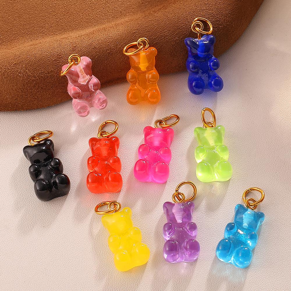 Koreanischer Stil Dopamin Harz Bär Anhänger Schlüsselanhänger Halskette Armband Charms
