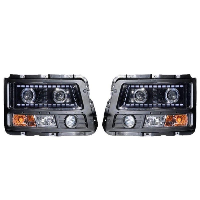 Compatible Headlight Assembly for Shaanxi Delong F3000/M3000 Truck: LED Bi-Beam Four High Beam Headlights