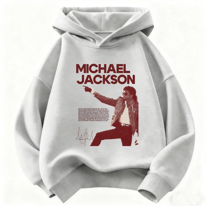 Felpa con Stampa Michael Jackson per Bambini e Ragazzi/e – Calda Felpa con Grafica Icona Pop Stile Retro Autunno/Inverno per Bambini e Ragazzi/e