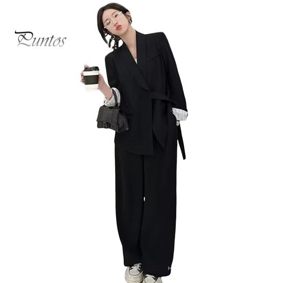 

Женский костюм, пальто, лацкан, длинный рукав, боковые пуговицы, пиджак на шнуровке, однотонный, свободный крой, деловая верхняя одежда с карманами 2XL чёрный
